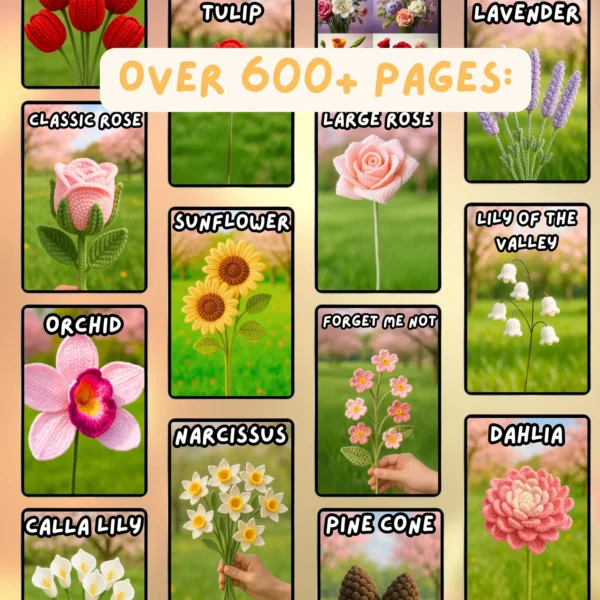 600+ Flower Bouquet Crochet Pattern Bundle - Image 8