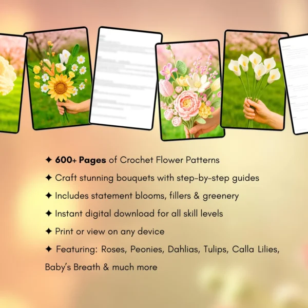 600+ Flower Bouquet Crochet Pattern Bundle - Image 4